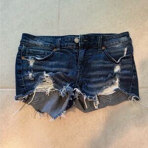 BKE Blue Distressed Jean Shorts
